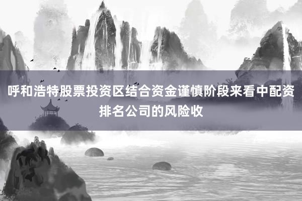 呼和浩特股票投资区结合资金谨慎阶段来看中配资排名公司的风险收