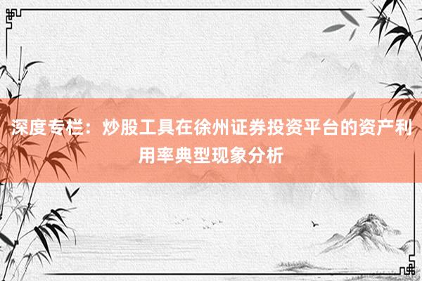 深度专栏：炒股工具在徐州证券投资平台的资产利用率典型现象分析