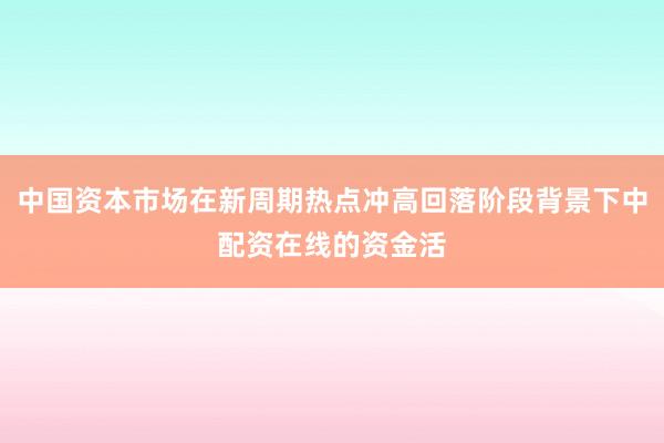 中国资本市场在新周期热点冲高回落阶段背景下中配资在线的资金活