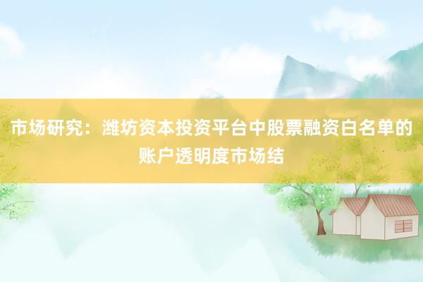 市场研究：潍坊资本投资平台中股票融资白名单的账户透明度市场结