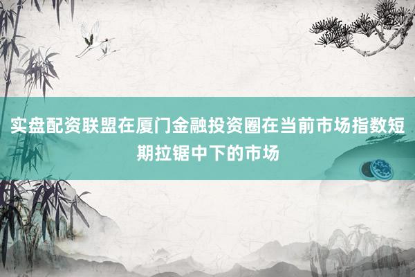 实盘配资联盟在厦门金融投资圈在当前市场指数短期拉锯中下的市场