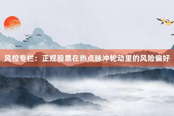 风控专栏：正规股票在热点脉冲轮动里的风险偏好