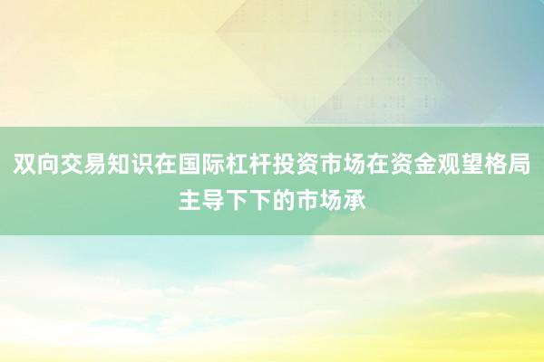 双向交易知识在国际杠杆投资市场在资金观望格局主导下下的市场承