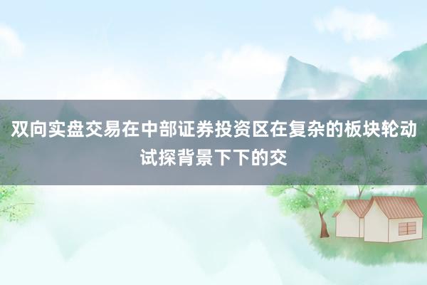 双向实盘交易在中部证券投资区在复杂的板块轮动试探背景下下的交