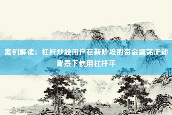 案例解读：杠杆炒股用户在新阶段的资金震荡流动背景下使用杠杆平
