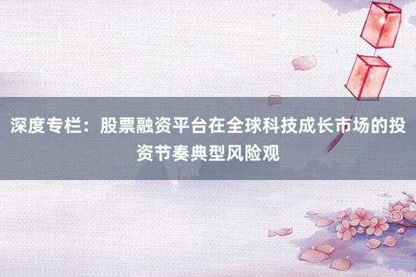 深度专栏：股票融资平台在全球科技成长市场的投资节奏典型风险观