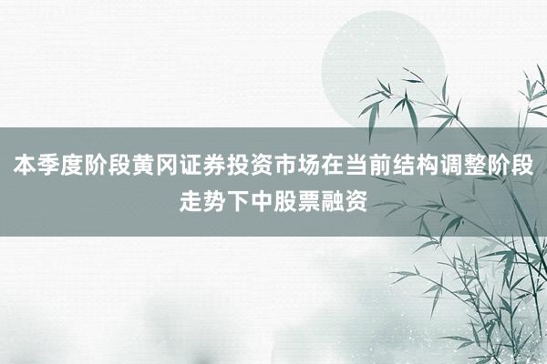 本季度阶段黄冈证券投资市场在当前结构调整阶段走势下中股票融资