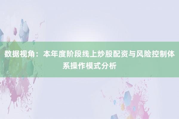 数据视角：本年度阶段线上炒股配资与风险控制体系操作模式分析