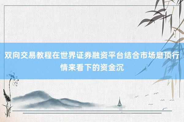双向交易教程在世界证券融资平台结合市场磨顶行情来看下的资金沉