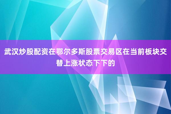 武汉炒股配资在鄂尔多斯股票交易区在当前板块交替上涨状态下下的