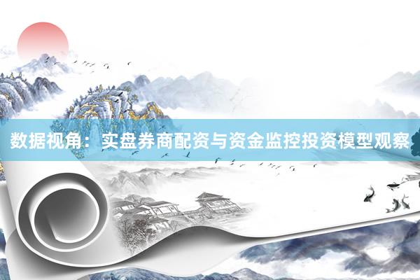 数据视角:实盘券商配资与资金监控投资模型观察