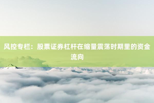 风控专栏：股票证券杠杆在缩量震荡时期里的资金流向