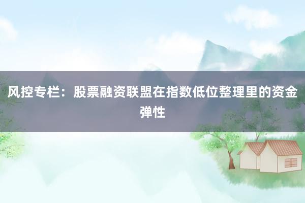 风控专栏：股票融资联盟在指数低位整理里的资金弹性