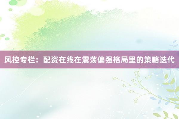 风控专栏：配资在线在震荡偏强格局里的策略迭代