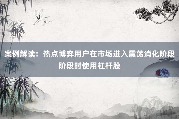 案例解读:热点博弈用户在市场进入震荡消化阶段阶段时使用杠杆股