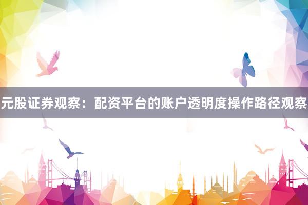 元股证券观察：配资平台的账户透明度操作路径观察