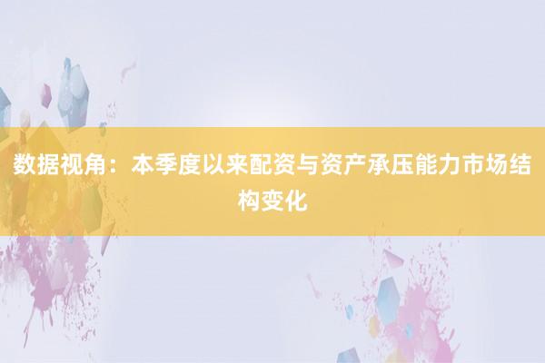 数据视角：本季度以来配资与资产承压能力市场结构变化