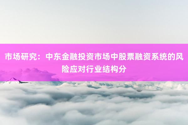 市场研究：中东金融投资市场中股票融资系统的风险应对行业结构分