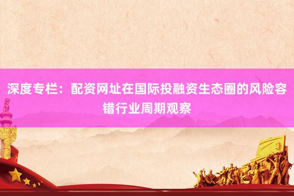 深度专栏：配资网址在国际投融资生态圈的风险容错行业周期观察