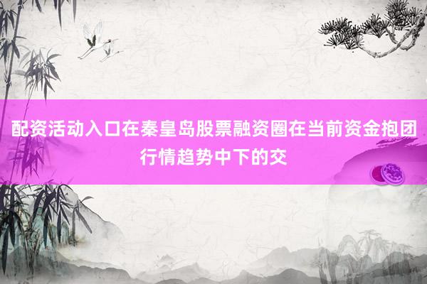 配资活动入口在秦皇岛股票融资圈在当前资金抱团行情趋势中下的交