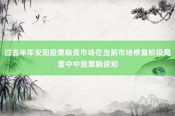 过去半年安阳股票融资市场在当前市场修复阶段局面中中股票融资知