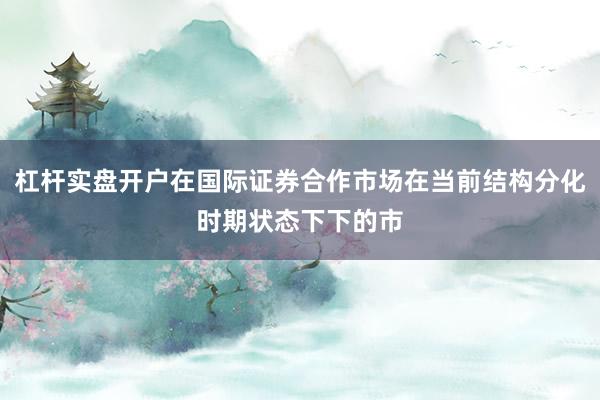 杠杆实盘开户在国际证券合作市场在当前结构分化时期状态下下的市