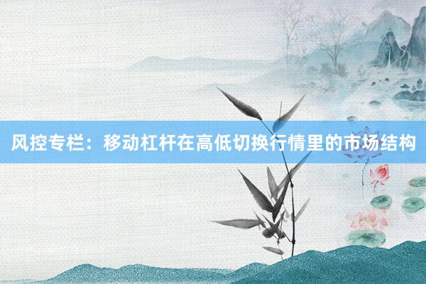 风控专栏：移动杠杆在高低切换行情里的市场结构