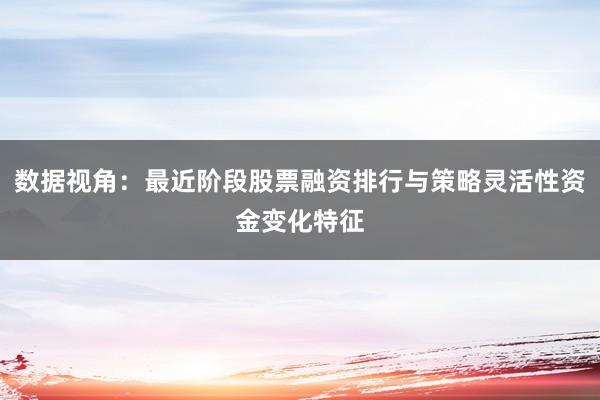 数据视角：最近阶段股票融资排行与策略灵活性资金变化特征