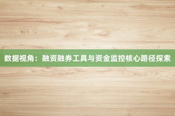 数据视角：融资融券工具与资金监控核心路径探索