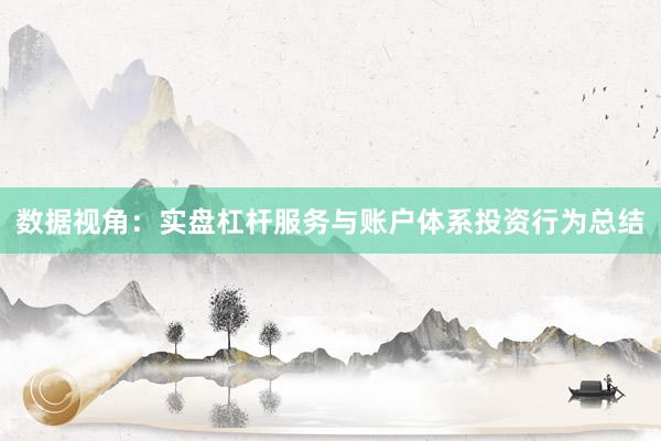 数据视角：实盘杠杆服务与账户体系投资行为总结