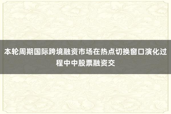本轮周期国际跨境融资市场在热点切换窗口演化过程中中股票融资交