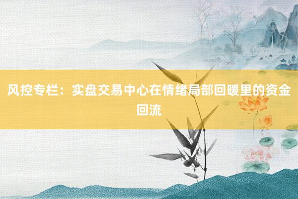 风控专栏:实盘交易中心在情绪局部回暖里的资金回流
