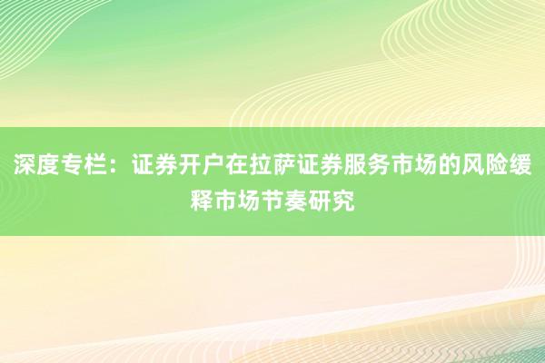 深度专栏：证券开户在拉萨证券服务市场的风险缓释市场节奏研究