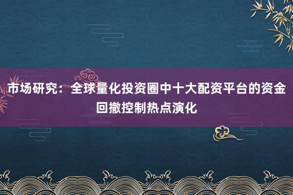 市场研究：全球量化投资圈中十大配资平台的资金回撤控制热点演化