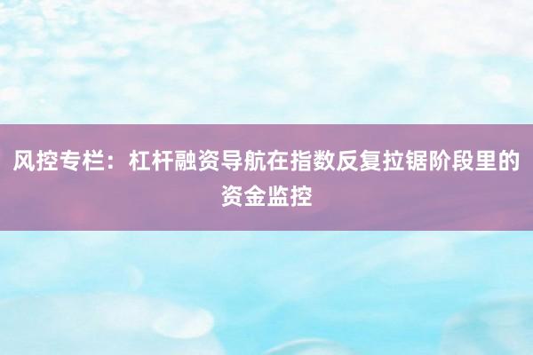 风控专栏：杠杆融资导航在指数反复拉锯阶段里的资金监控