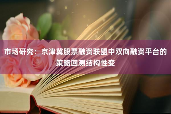 市场研究：京津冀股票融资联盟中双向融资平台的策略回测结构性变