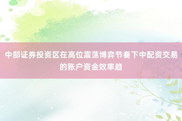 中部证券投资区在高位震荡博弈节奏下中配资交易的账户资金效率趋