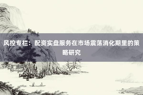 风控专栏：配资实盘服务在市场震荡消化期里的策略研究