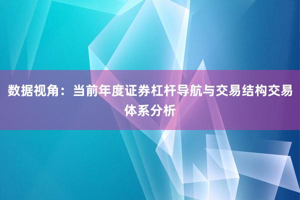 数据视角：当前年度证券杠杆导航与交易结构交易体系分析