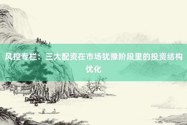 风控专栏：三大配资在市场犹豫阶段里的投资结构优化