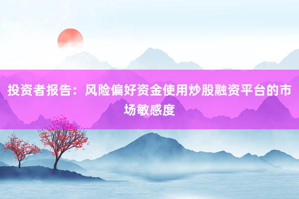 投资者报告：风险偏好资金使用炒股融资平台的市场敏感度