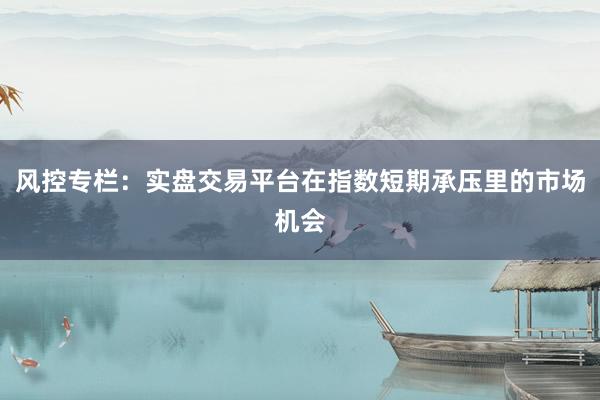 风控专栏：实盘交易平台在指数短期承压里的市场机会