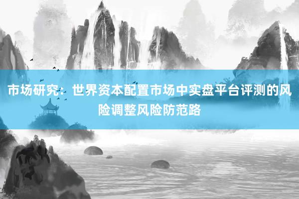 市场研究:世界资本配置市场中实盘平台评测的风险调整风险防范路