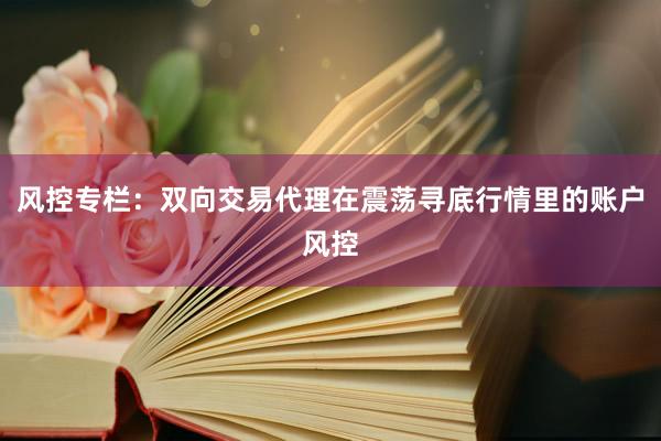 风控专栏：双向交易代理在震荡寻底行情里的账户风控