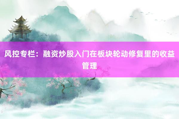 风控专栏：融资炒股入门在板块轮动修复里的收益管理