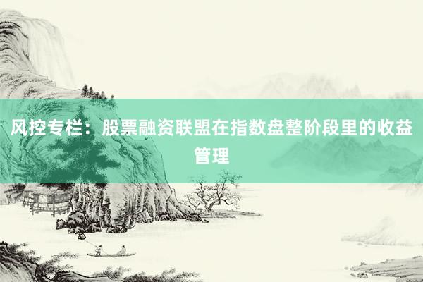 风控专栏：股票融资联盟在指数盘整阶段里的收益管理
