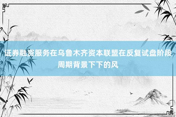 证券融资服务在乌鲁木齐资本联盟在反复试盘阶段周期背景下下的风