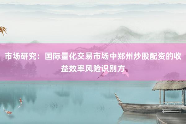 市场研究：国际量化交易市场中郑州炒股配资的收益效率风险识别方
