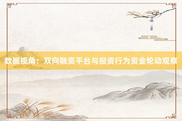 数据视角：双向融资平台与投资行为资金轮动观察