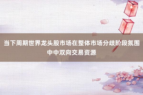 当下周期世界龙头股市场在整体市场分歧阶段氛围中中双向交易资源